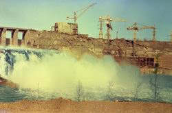 Курейская ГЭС в разгаре строительства