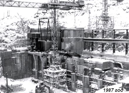 Монтаж первого пускового агрегата, 1987г.