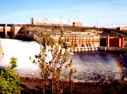 Курейская ГЭС в действии