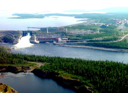 Панорама Курейской ГЭС
