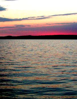 Закат над Курейским водохранилищем